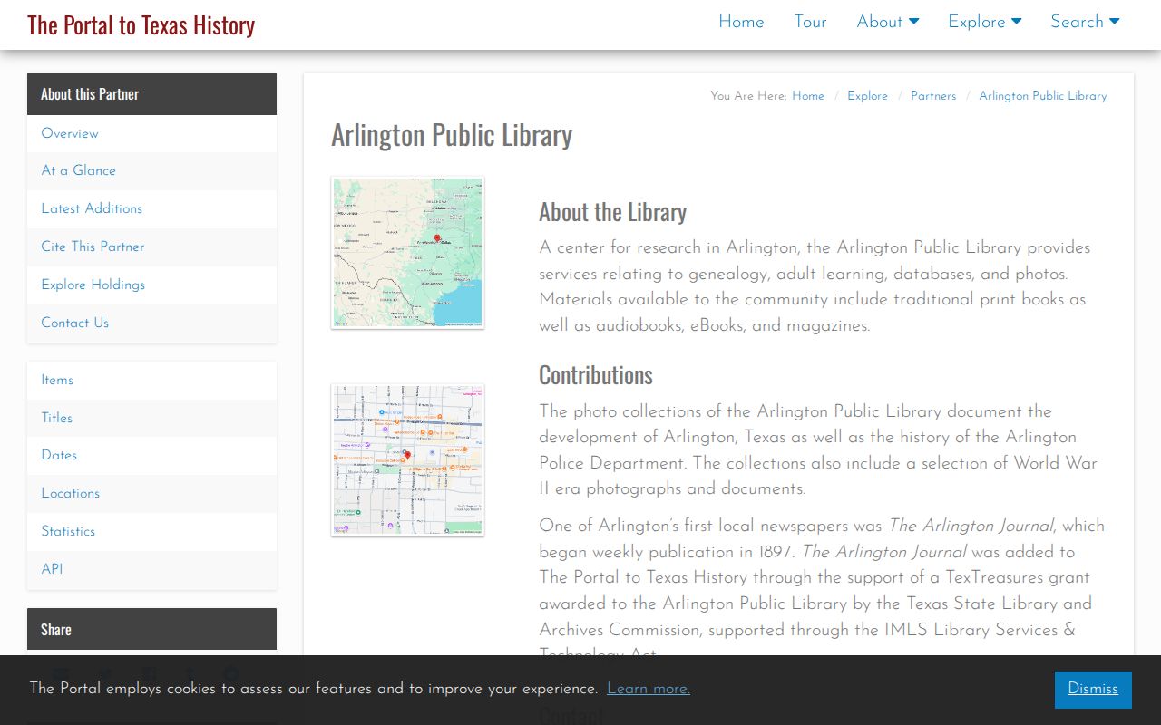 Arlington city directory research through the Arlington Public Library Portal to Texas History collections
